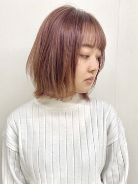 フォーク FOLK 【FOLK】透明感カラーペールピンク☆ふんわりウルフショート♪