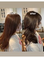 髪質改善と縮毛矯正の専門店 サンティエ(scintiller)&nbsp;弱酸性カラー　アッシュベージュ