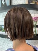 ダブルカラーショートボブインナーカラーハイライトケアブリーチ