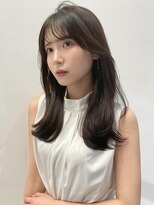 トイ(TOI)&nbsp;韓国風セミロングフェイスレイヤー/シースルーバング/グレージュ