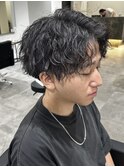 メンズマッシュパーマニュアンスパーマスパイラルパーマ刈り上げ