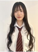 ロングヘア/黒髪ロング/前髪ありロング