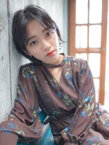 エーバイフー 江坂店(A BY WHO)&nbsp;A BY WHO江坂/センター分け外ハネボブ/黒髪スタイル