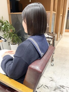 ラミエ バイ メルト 吉祥寺(lamie by melt) "久保田"まとまるぱつっとボブ地毛風縮毛矯正ストレート