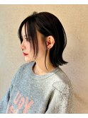 黒髪/ボブウルフ/ネビージュ/小顔/ワンレン