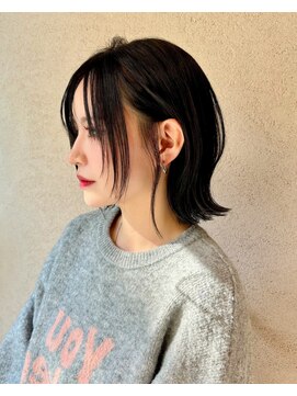 ルル 表参道(lulu.) 黒髪/ボブウルフ/ネビージュ/小顔/ワンレン