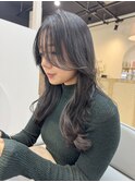 【顔まわりカット&ミルクティグレー】《福岡レイヤーカット》