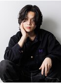センターパート　フェザーパーマ　ニュアンスパーマ
