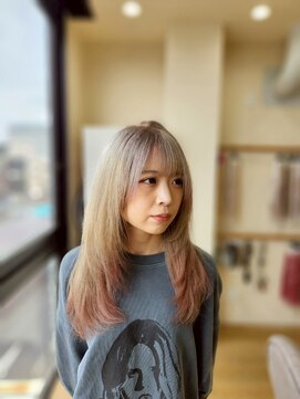 ミラシィ 成田(Mirashy) ハイライトカラーミルクティーベージュレイヤーカット