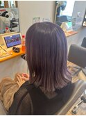 深みのあるバイオレット◎切りっぱなしストレートミディ