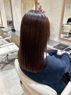 ジェコ ブラン(gecko. brun) 髪質改善ストレートミディ/ブラウン/王道モテ髪 #武蔵小山美容室