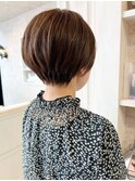 福山市美容室Caary似合わせカット襟足スッキリ丸みショートヘア