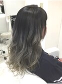 【 セミロング 】 グレージュグラデーション