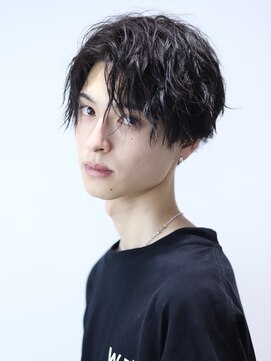 リップス 渋谷(LIPPS) 黒髪前下がりスパイラルパーマ【ナソンマッシュ】