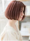 ★外国人風ショコラピンク前下がりワンレンボブ20代30代40代★8