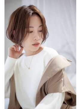 アッシュ 池袋店(Ash) センターパートの大人ボブ　　＃池袋駅