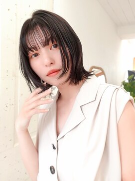 ラフィス ヘアー エルア 武庫之荘店(La fith hair elua) 【La fith】ぱつっとボブ×アッシュブラック