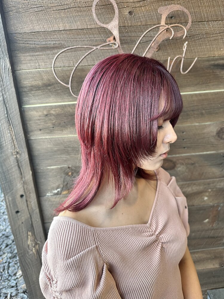 クラゲウルフ×チェリーレッド：L185247595｜ヘアー クリエイト 