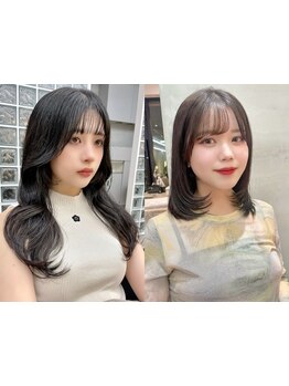 顔周り/前髪のカットでイメ-ジを激変。韓国くびれヘアや韓国ボブで女性らしさも小顔効果も叶う。[北千住]