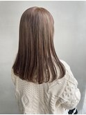 ブラウンベージュ柔らかい透け感ベージュ大人かわいい