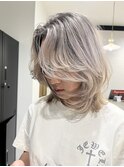 ホワイトバレイヤージュ　レイヤーボブ