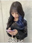ブルーブラックイヤリングカラー