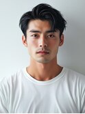 アップバング ツーブロック ビジネスヘア フェード 20代 30代