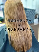 フレンズ 環状通東店(friend's)&nbsp;ハイトーンベージュロング　水素カラー×シルクトリートメント3