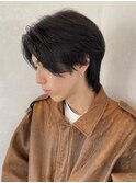 センターパート/ニュアンスパーマ/刈り上げなし