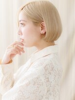 カバーヘア ブリス 大宮西口(COVER HAIR bliss)&nbsp;透明感金髪ハイトーンカラーワンレンショートボブZ大宮20代30代