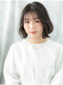 シースルーバング似合わせカラーボブパーマs小山30代40代