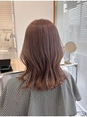 ミディアムヘア暗めカラーデザインカラーフェイスフレーミング