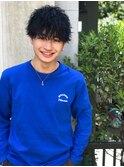 黒髪フェザーマッシュツイストパーマ