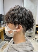 束感ショート/スパイラルパーマ/波巻きパーマ/メンズマッシュ