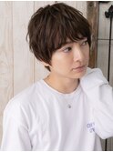アンニュイで暖色系カラーマッシュくせ毛風パーマd