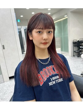 ロンド マーレ 天神大名店(Lond mare) ピンクブラウン/暖色カラー/カシスピンク/韓国ヘア/顔周りカット