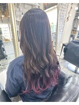 ヘアー アトリエ エゴン(hair atelier EGON) ピンクパープル裾カラー