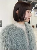 ハイライト/マチルダボブ前髪ピンクベージュ/インナーグレージュ