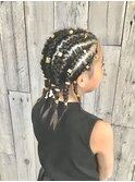 コーンロウ、特殊編み込み、イベント用ヘアーセット