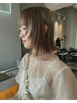 ヌル ヘア デザイン(nullus hair desigh)&nbsp;ニュアンスカラー/ことりベージュ/切りっぱなしミディアム