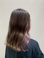 アクセ&nbsp;ゆるふわウェーブ巻き×ピンクバイオレットインナーカラー