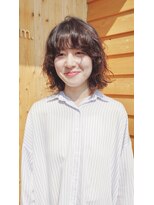 グーム(goom.)&nbsp;20代30代40代大人可愛いウルフボブパーマナチュラルくせ毛風