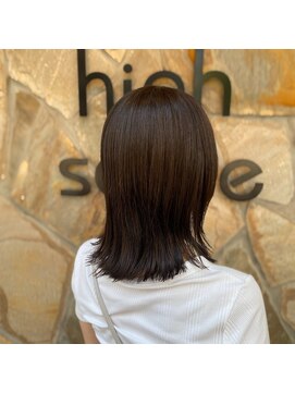 ナチュラルハイセンス 本店(natural high sense) 外ハネ鎖骨ミディ×アッシュサファイア　似合わせカット/町屋駅