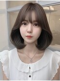 韓国ヘア前髪顔周りカットくびれタッセルボブレイヤーカット