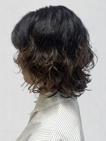 ポルト(porto produced by teatro hair salon)&nbsp;ショートボブ ニュアンスパーマ ボブパーマ 黒髪 20代 30代