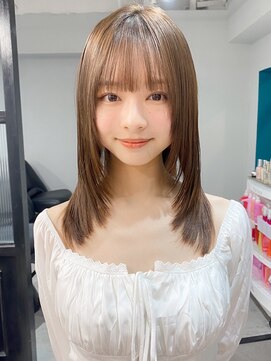 エトラ 渋谷店(etora) 小顔 前髪 ミディアムレイヤーカット 大人ガーリー"