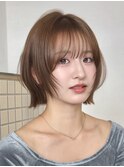 透明感ラテベージュレイヤーボブ