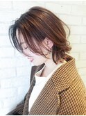 キャラメルレイヤーボブ_スリークボブ厚めバング_ba282812
