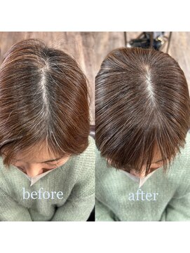 美容室 ラ・クープ 白髪ぼかし脱白髪染めハイライト