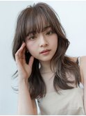 20代30代大人かわいいレイヤー斜めバング髪質改善こっくりカラー